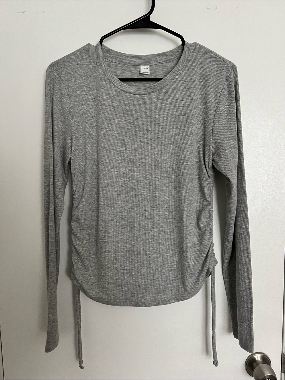Old Navy Gray Long-Sleeve Side Drawstring Top